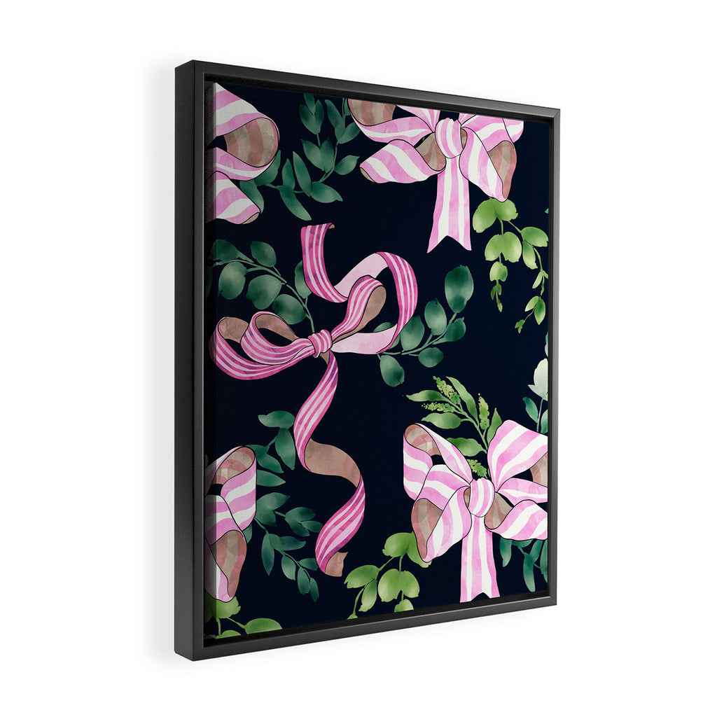 Whimsical Cheerful Bows Plants Framed Canvas Print Gallery Image 2