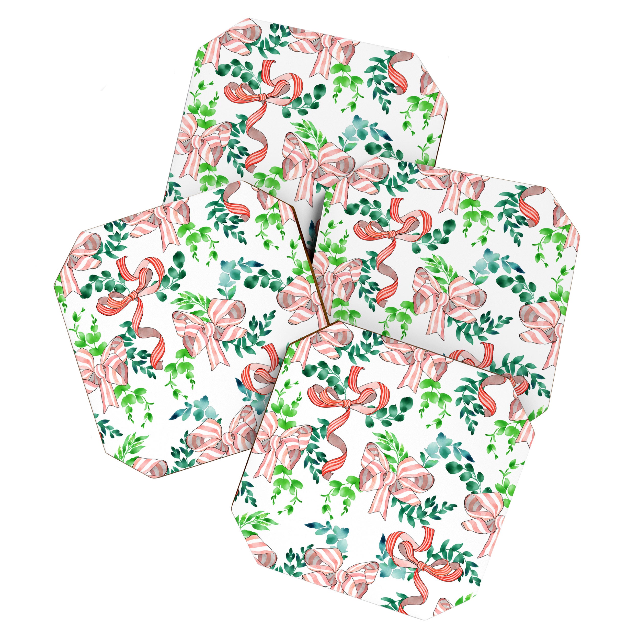 Whimsical Cheerful Bows Plants II Coaster Gallery Image 1