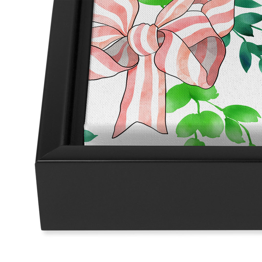 Whimsical Cheerful Bows Plants II Framed Canvas Print Gallery Image 3
