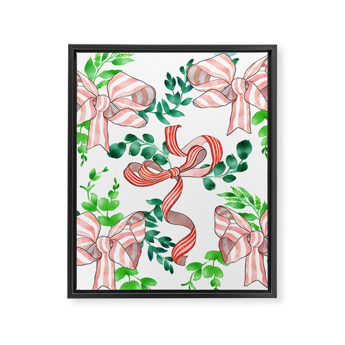 Whimsical Cheerful Bows Plants II Framed Canvas Print Gallery Image 1