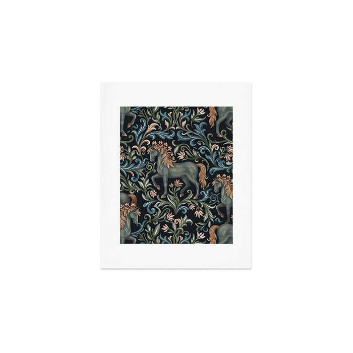 Whimsical Horses Botanicals II Art Print Gallery Image 1