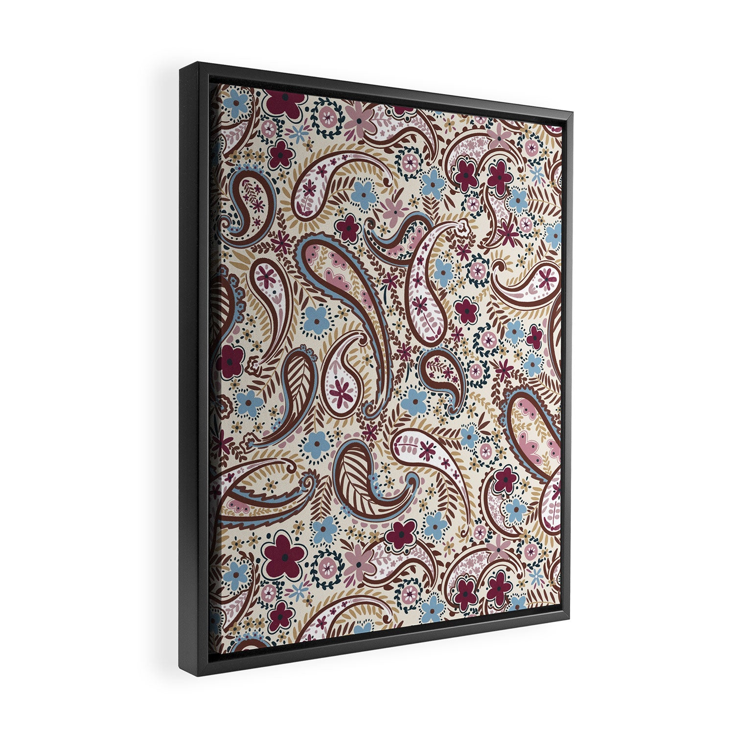 Whimsical Paisley Romance Framed Canvas Print Gallery Image 2