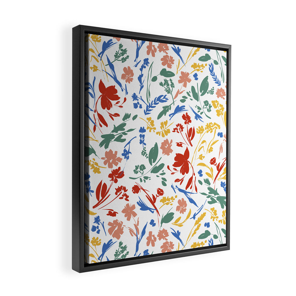 Wild colorful flowery meadow Framed Canvas Print Gallery Image 2