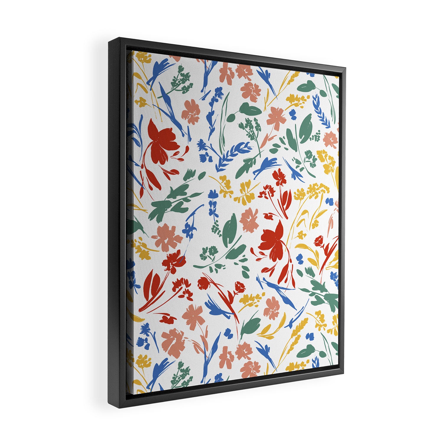 Wild colorful flowery meadow Framed Canvas Print Gallery Image 2
