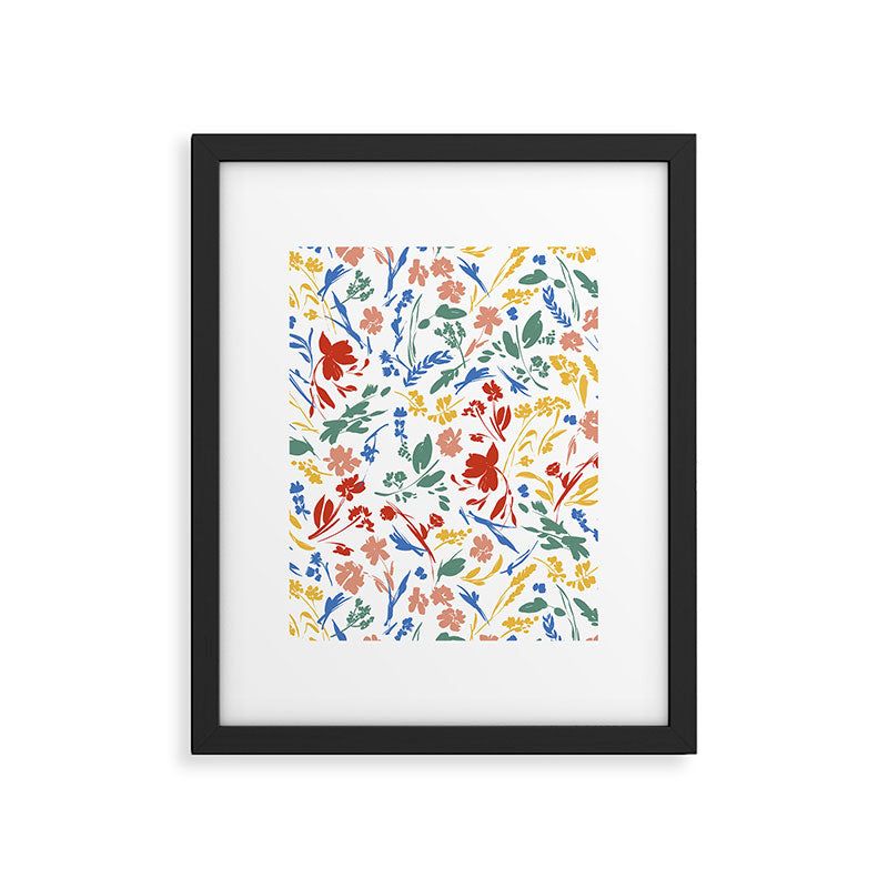 Wild colorful flowery meadow Framed Art Print Gallery Image 6