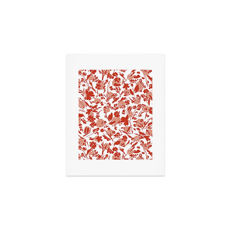 Wild flowering reddish meadow Art Print Gallery Image 1