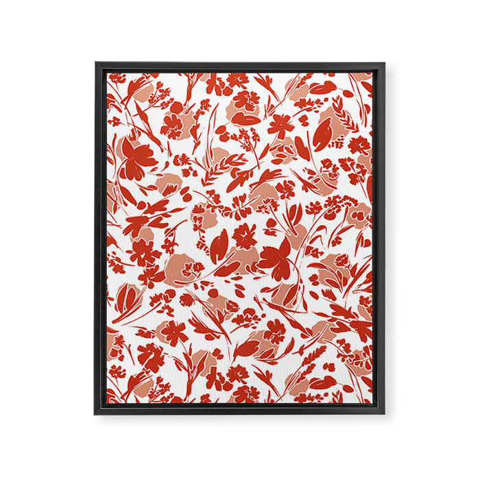 Wild flowering reddish meadow Framed Canvas Print Gallery Image 1