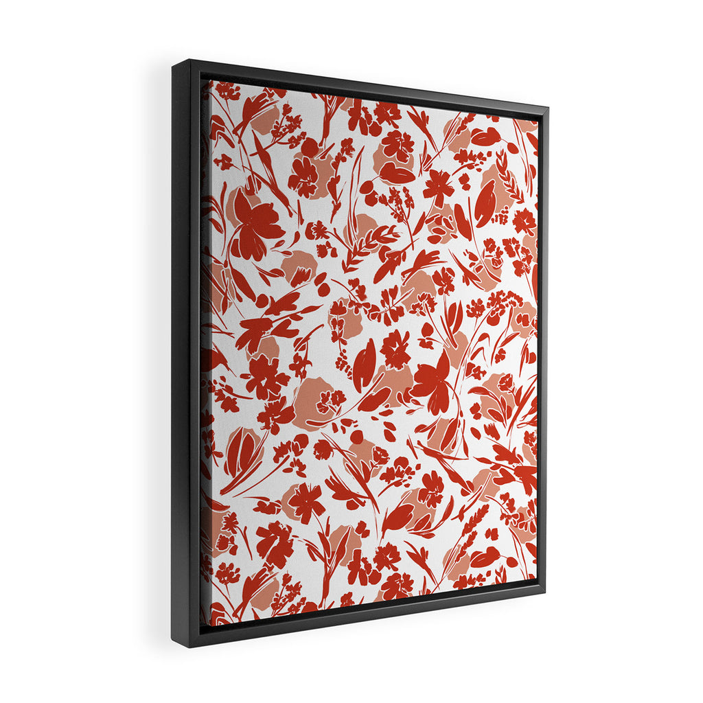 Wild flowering reddish meadow Framed Canvas Print Gallery Image 2