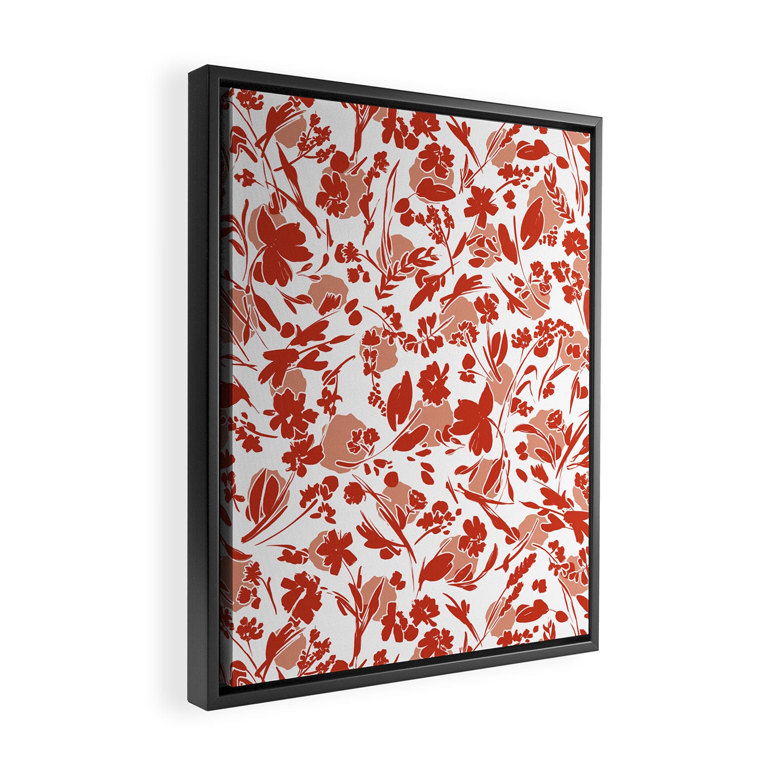 Wild flowering reddish meadow Framed Canvas Print Gallery Image 2
