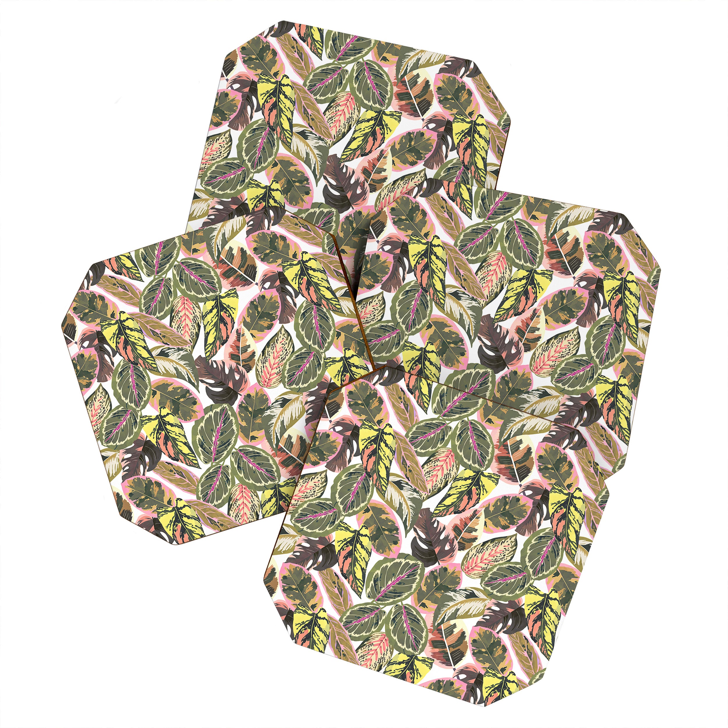 Wild jungle botanical leaves 63 Coaster Gallery Image 1