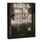 Hey Baby Take a Walk on the Wild Side -  70s Lou Reed quote street art neon retro typography Canvas Print Gallery Image 6