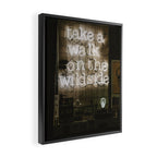 Hey Baby Take a Walk on the Wild Side -  70s Lou Reed quote street art neon retro typography Framed Canvas Print Gallery Image 2