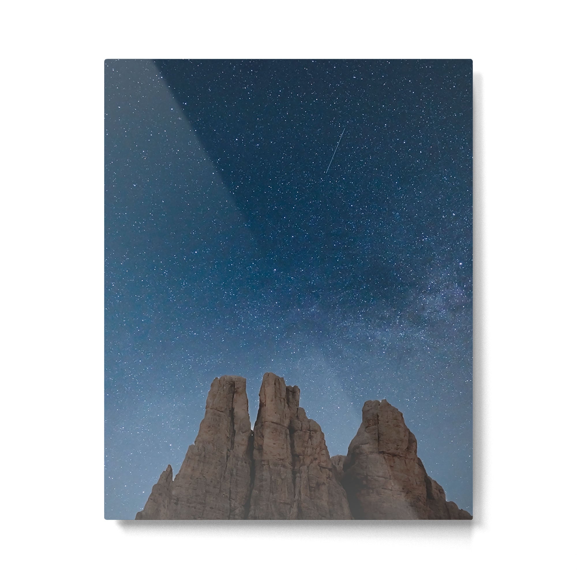 Vajolet Towers at Night with the Milky Way - Nature and Landscape Photography Metal Print Gallery Image 4