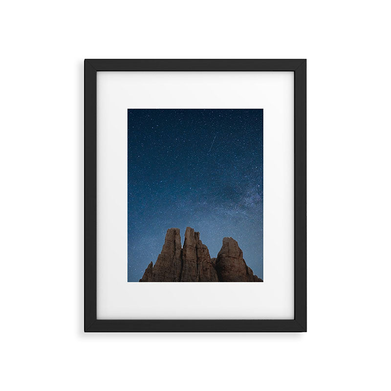 Vajolet Towers at Night with the Milky Way - Nature and Landscape Photography Framed Art Print Gallery Image 5