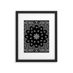 black and white bandana pattern Framed Art Print Gallery Image 6