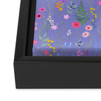 blue meadows colorful floral pattern Framed Canvas Print Gallery Image 3