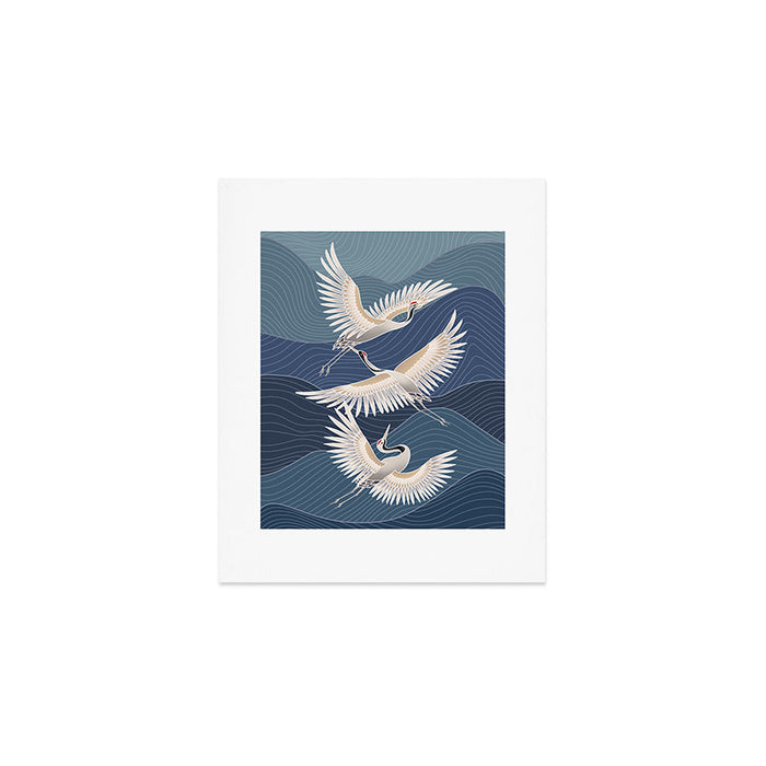 cranes, asian style art Art Print Gallery Image 1