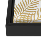 Gold palm leaves Framed Canvas Print Gallery Image 3