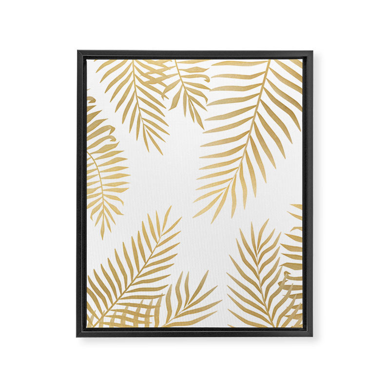 Gold palm leaves Framed Canvas Print Gallery Image 8