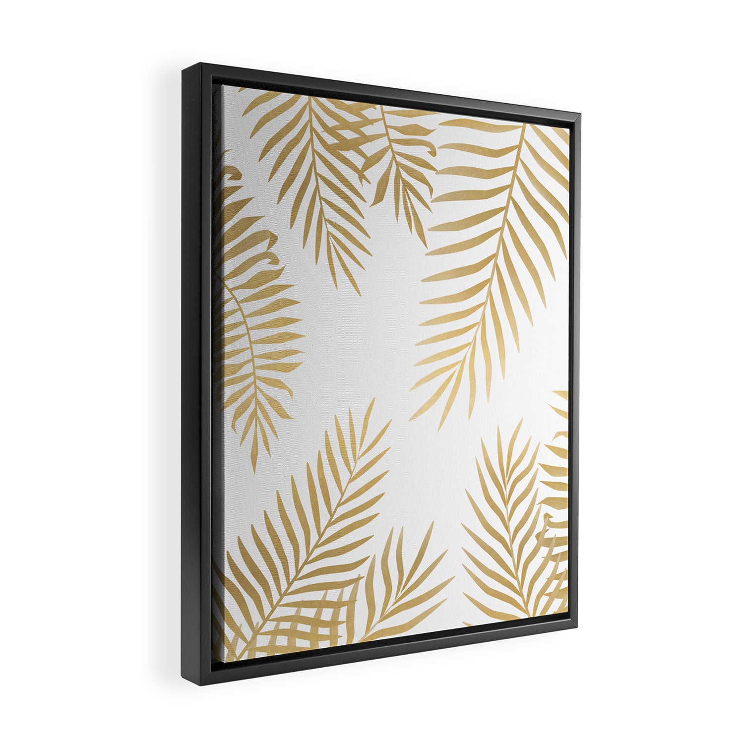 Gold palm leaves Framed Canvas Print Gallery Image 2