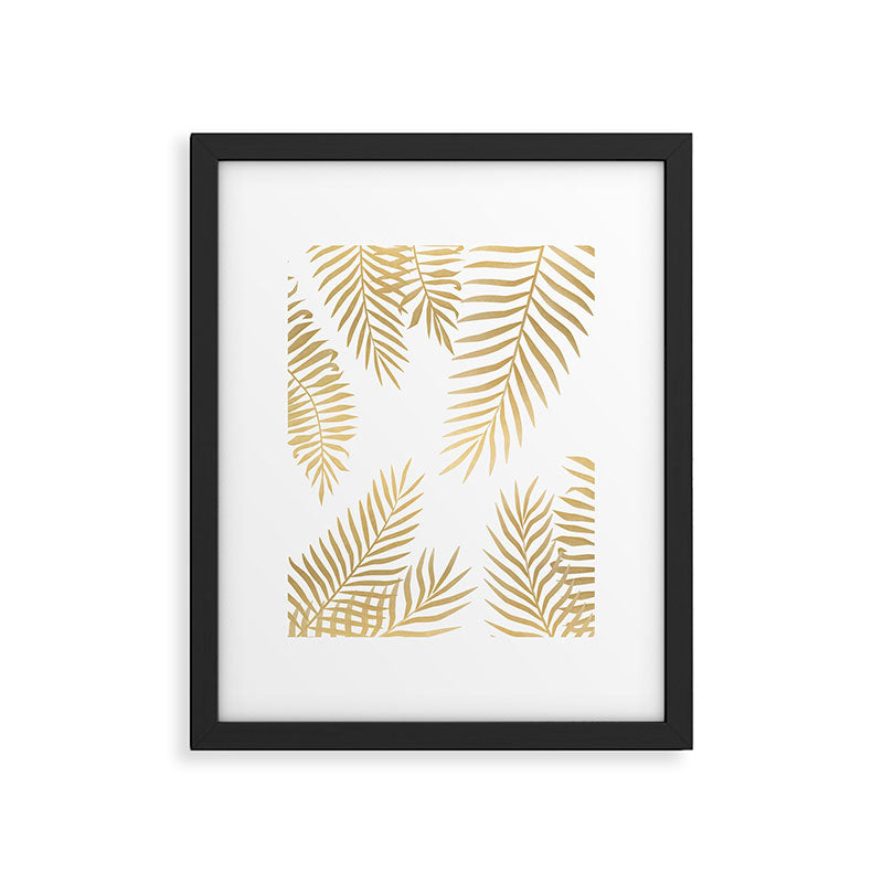 Gold palm leaves Framed Art Print Gallery Image 6