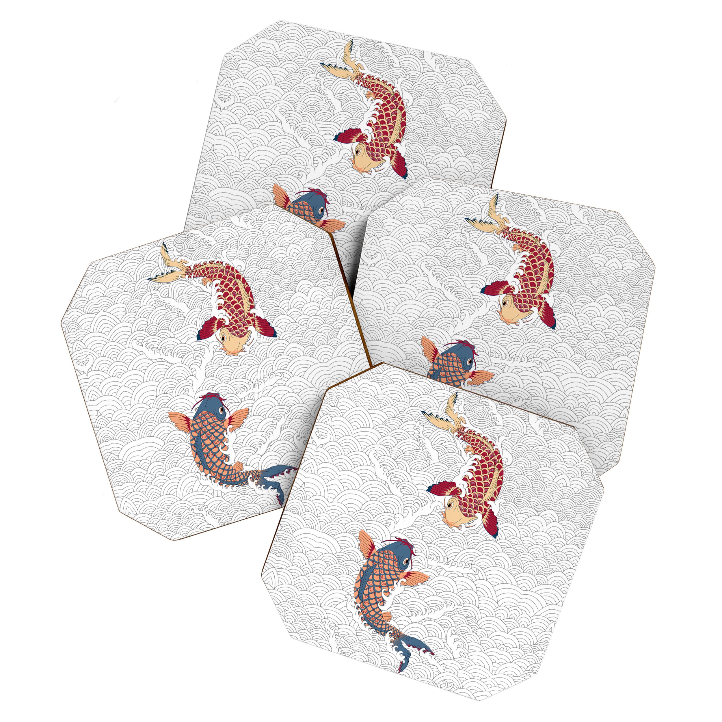 koi fish bold graphic Coaster Gallery Image 1