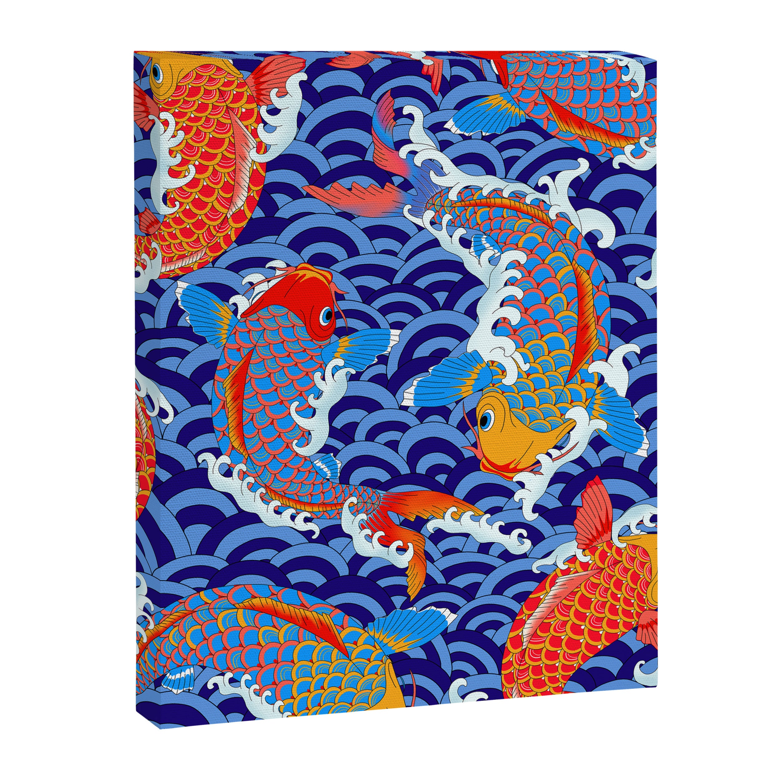 Koi fish / japanese tattoo style pattern Canvas Print Gallery Image 6