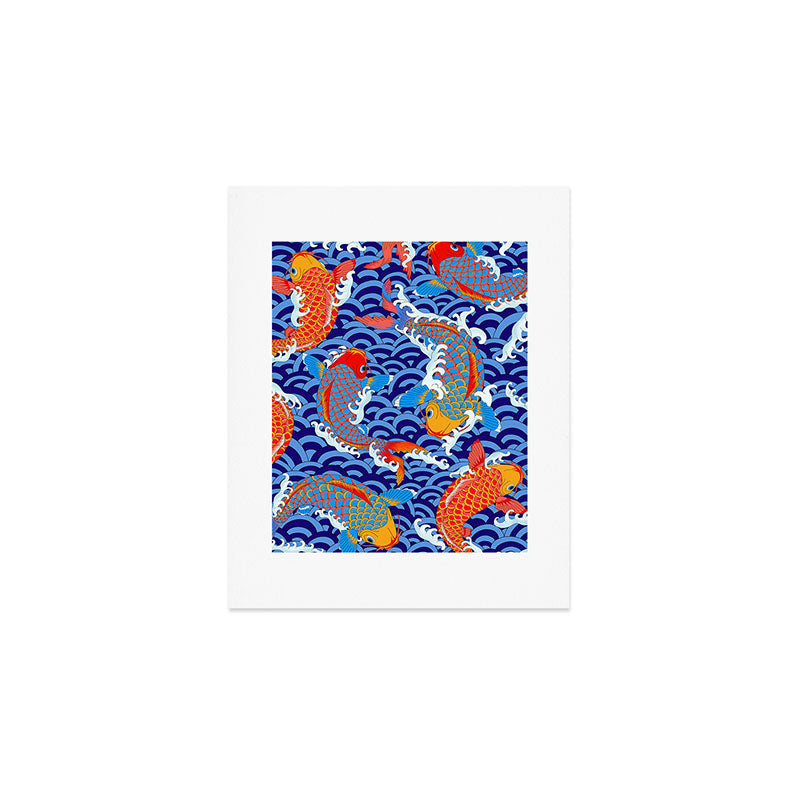 Koi fish / japanese tattoo style pattern Art Print Gallery Image 1