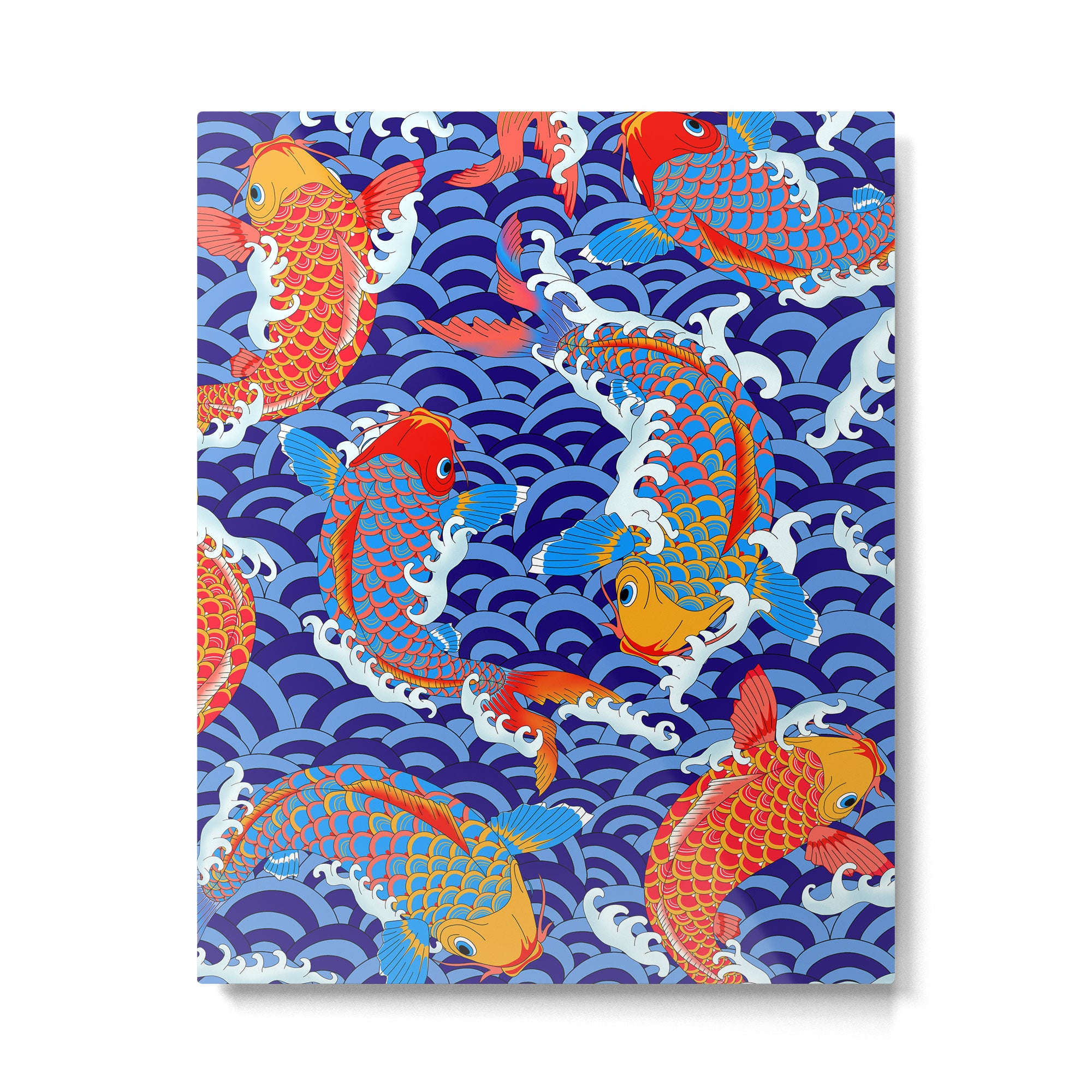 Koi fish / japanese tattoo style pattern Metal Print Gallery Image 4