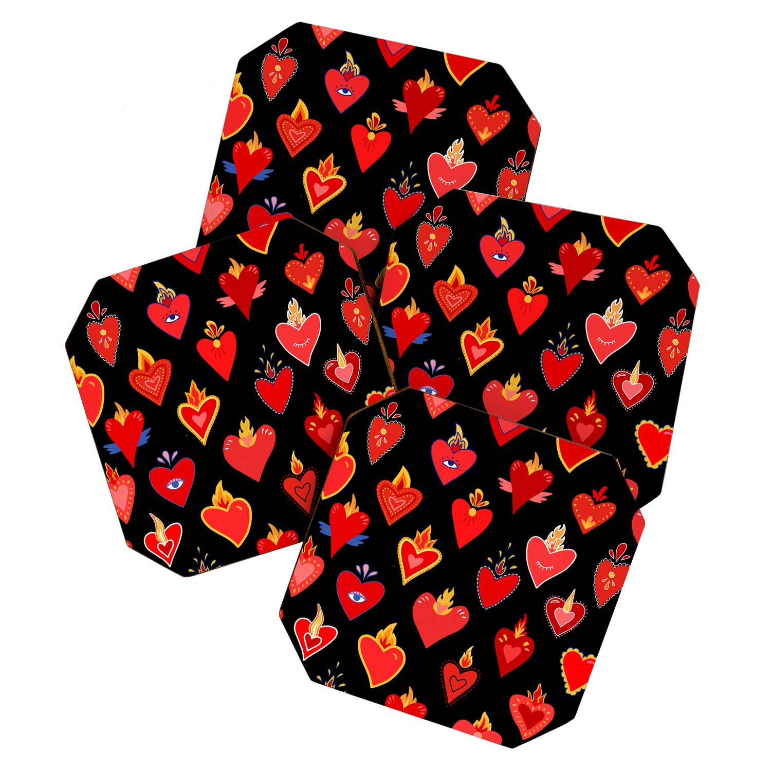 Mexican flaming heart Coaster Gallery Image 1