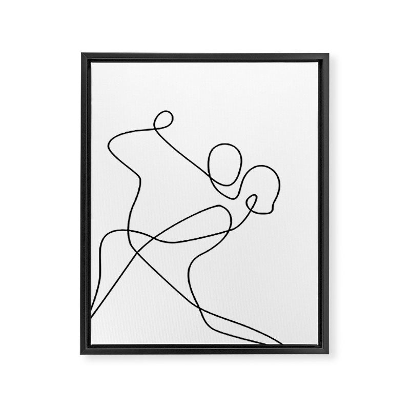 minimal line dance Framed Canvas Print Gallery Image 6