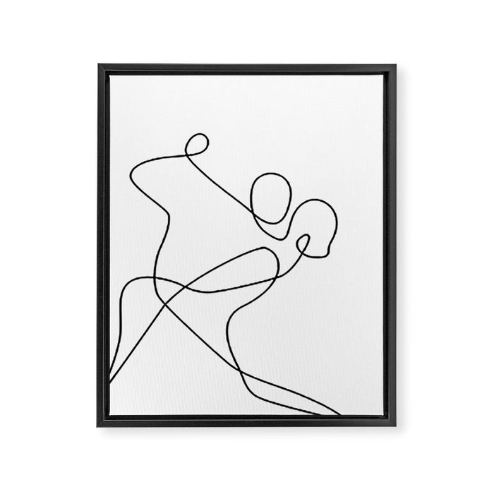 minimal line dance Framed Canvas Print Gallery Image 1