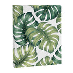Monstera botanical leaves illustration pattern on white Canvas Print Gallery Image 8