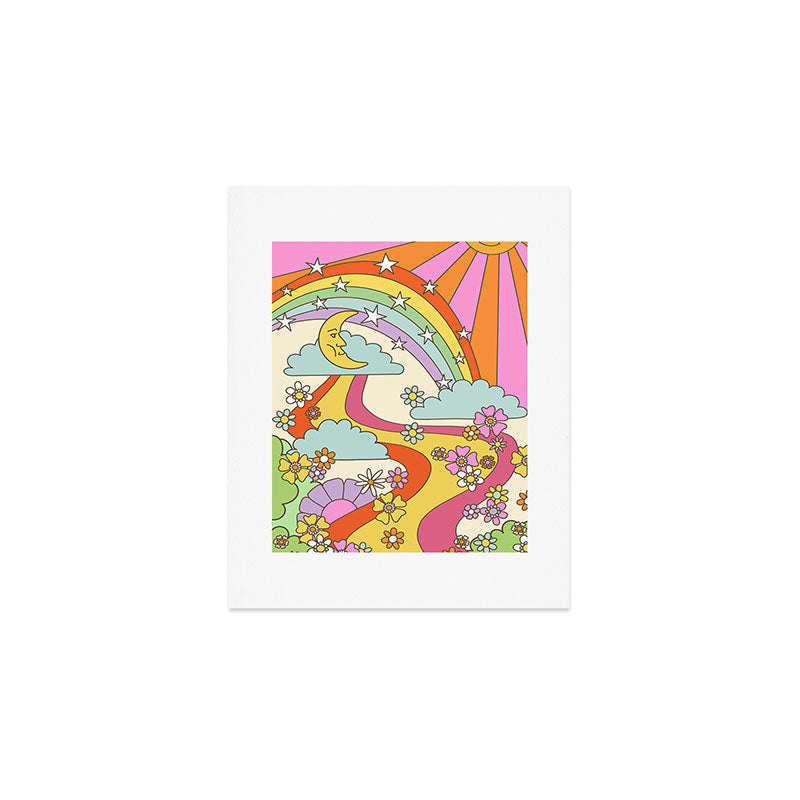 retro hippie boho print  Art Print Gallery Image 1