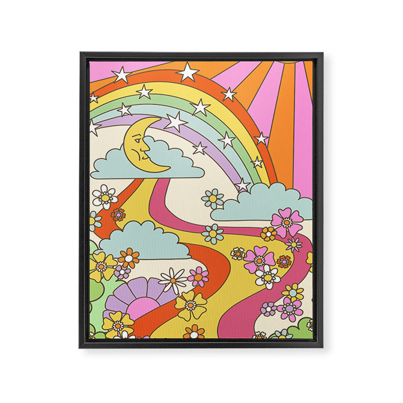 retro hippie boho print  Framed Canvas Print Gallery Image 6