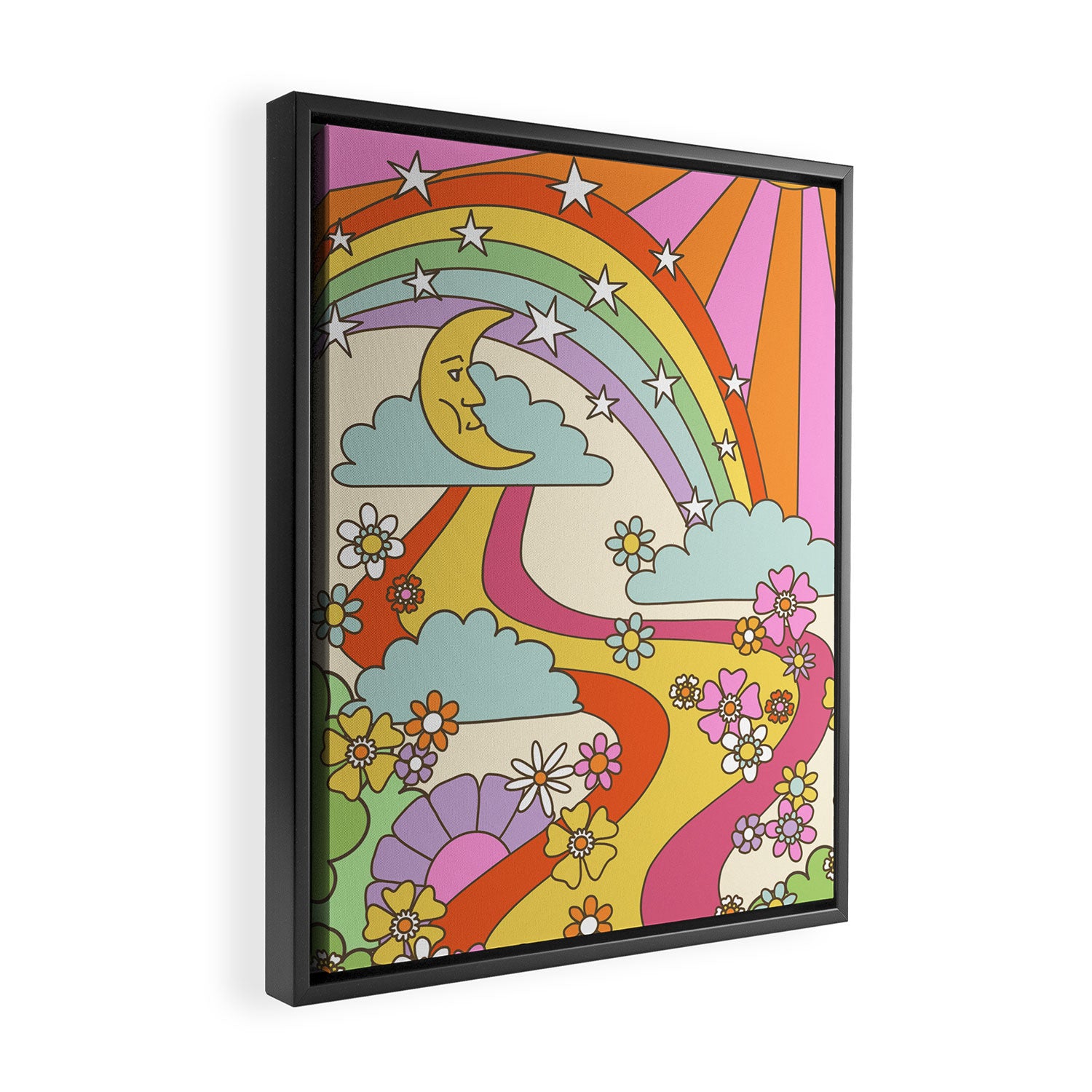 retro hippie boho print  Framed Canvas Print Gallery Image 2