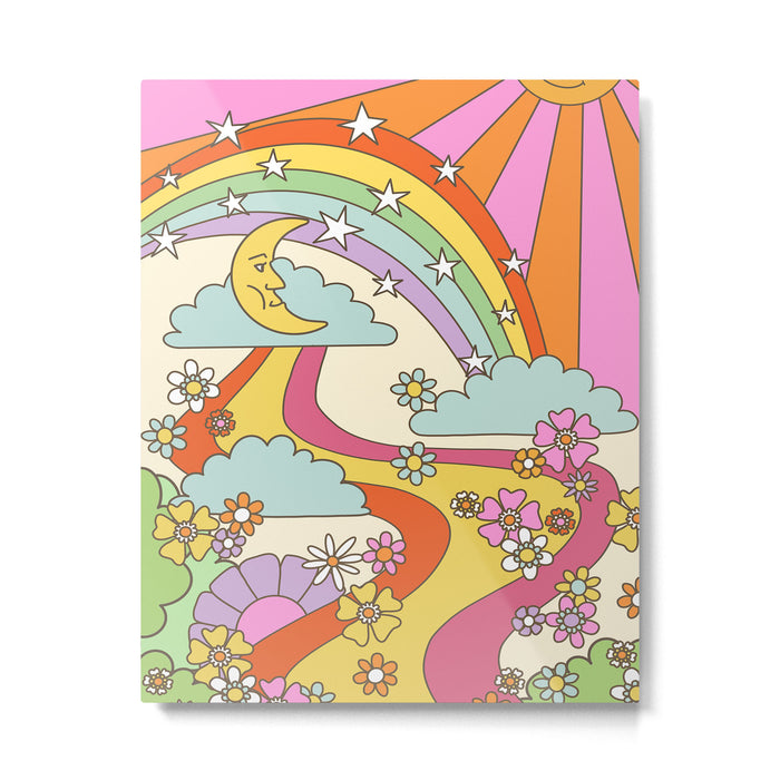 retro hippie boho print  Metal Print Gallery Image 1