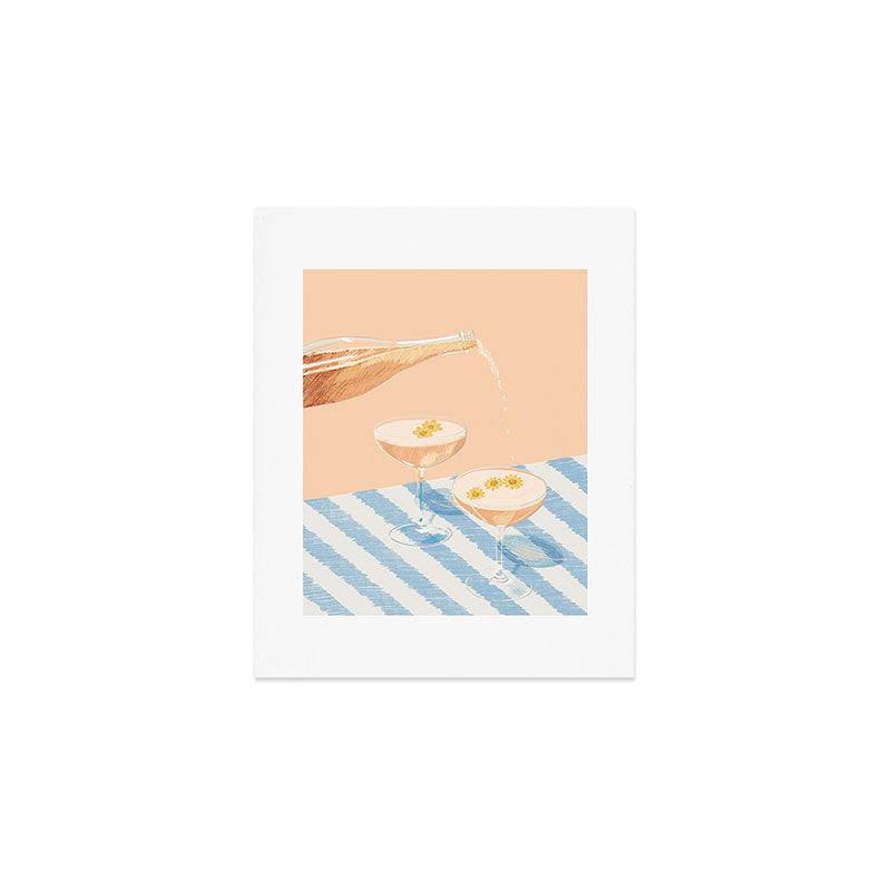 summer wine time illustartion  Art Print Gallery Image 1