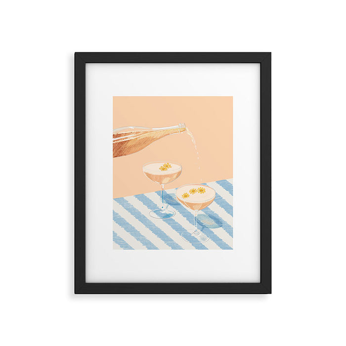 summer wine time illustartion  Framed Art Print Gallery Image 1