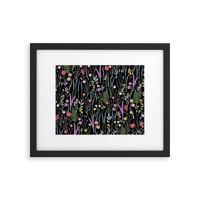 The meadows colorful floral pattern Framed Art Print Gallery Image 1