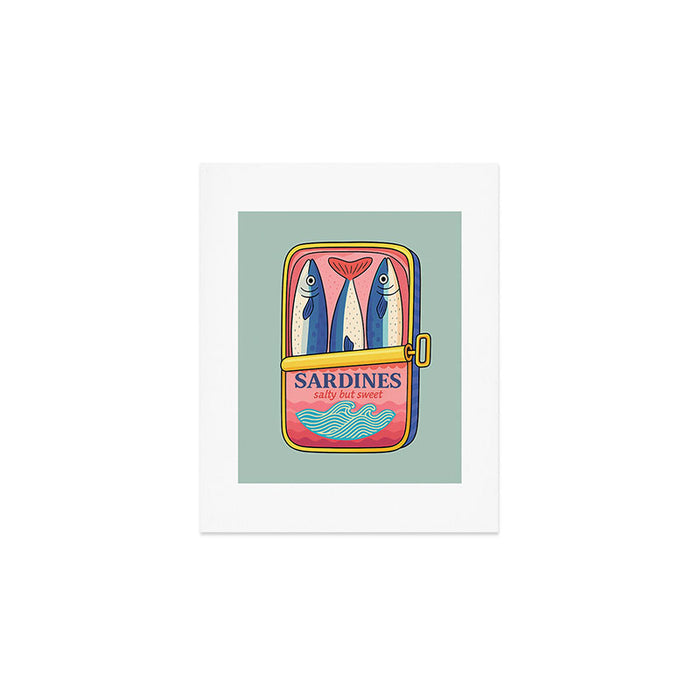 Tin of Love - Sardines in a Can with Heart Tail Art Print Gallery Image 1