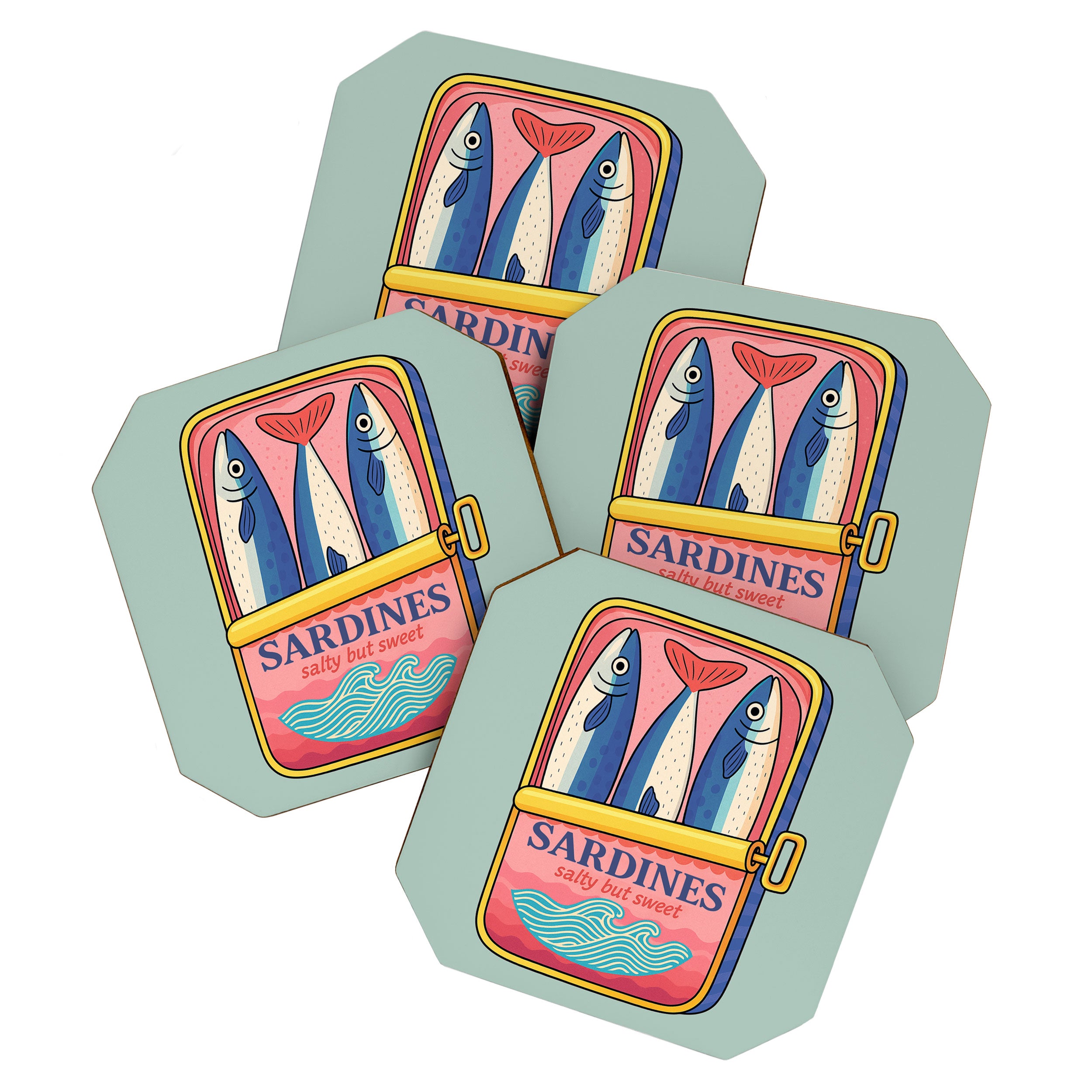 Tin of Love - Sardines in a Can with Heart Tail Coaster Gallery Image 1