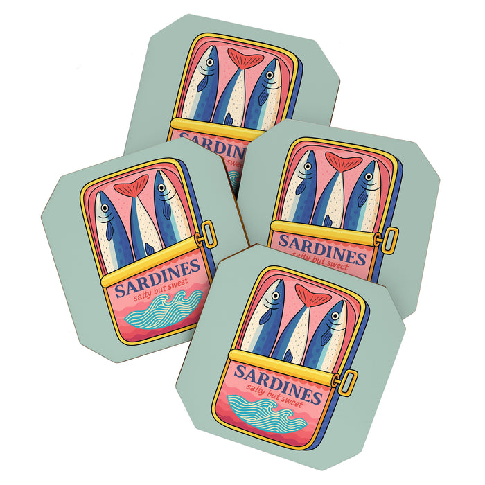 Tin of Love - Sardines in a Can with Heart Tail Coaster Gallery Image 1