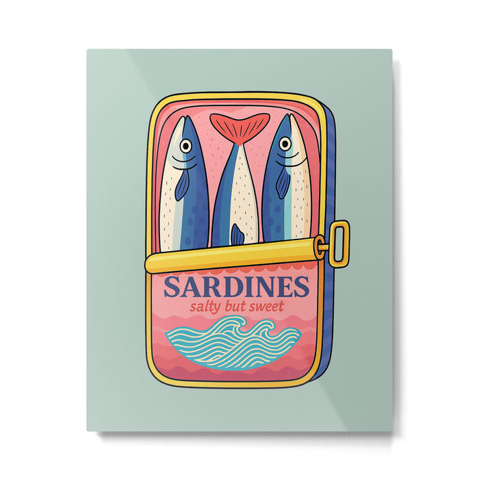 Tin of Love - Sardines in a Can with Heart Tail Metal Print Gallery Image 1