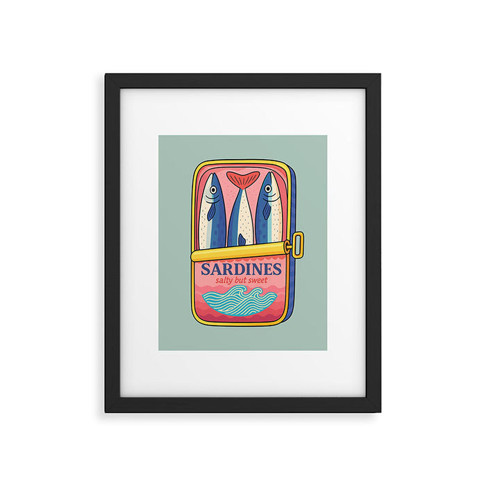 Tin of Love - Sardines in a Can with Heart Tail Framed Art Print Gallery Image 1