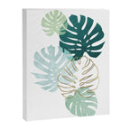 Tropical minimal / green, turquoise and gold monstera Canvas Print Gallery Image 8