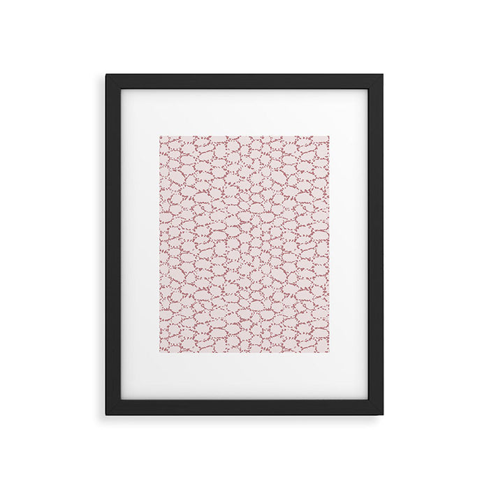 Abstract organic dots - dirty pink pattern Framed Art Print Gallery Image 1