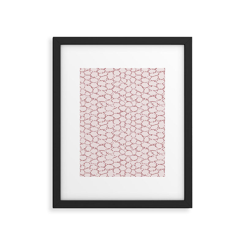 Abstract organic dots - dirty pink pattern Framed Art Print Gallery Image 6