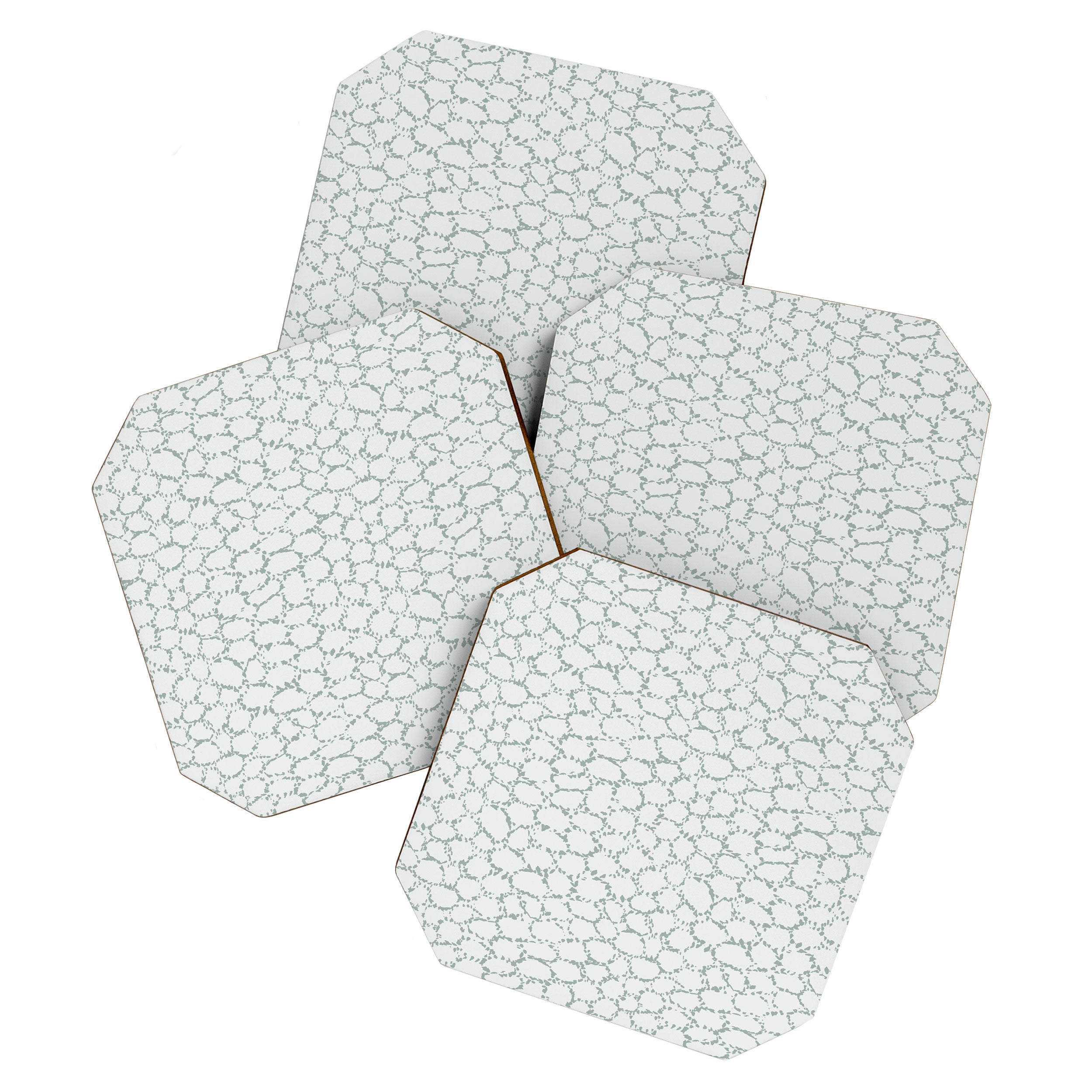 Abstract organic dots - dusty mint - pastel muted green pattern Coaster Gallery Image 1