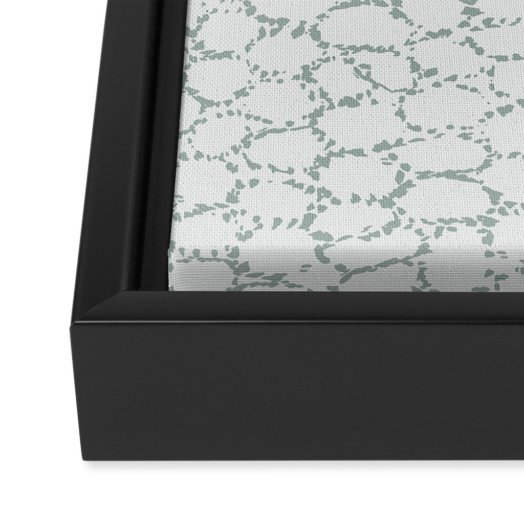 Abstract organic dots - dusty mint - pastel muted green pattern Framed Canvas Print Gallery Image 3